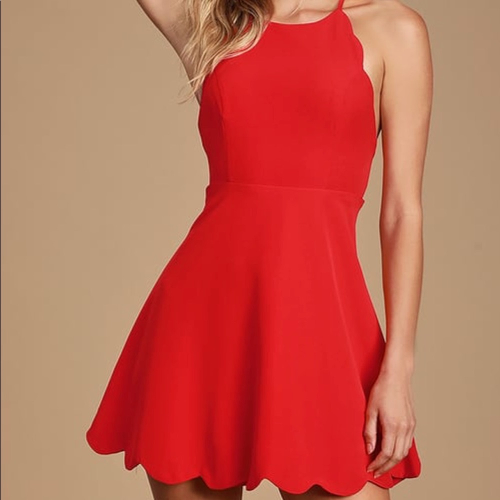 Lulus Play On Curves Red Backless Dress